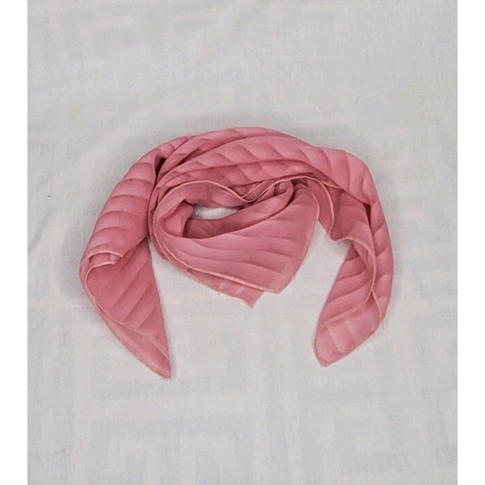 Vintage 60s Blush Pink Striped Head Scarf Square